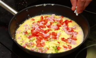 Омлет с ветчиной и овощами